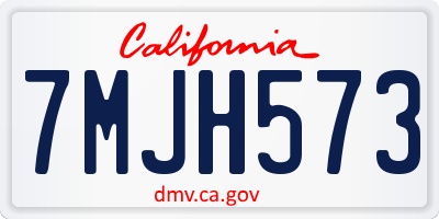 CA license plate 7MJH573
