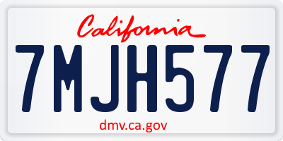 CA license plate 7MJH577