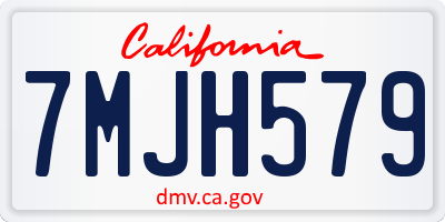 CA license plate 7MJH579