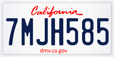 CA license plate 7MJH585