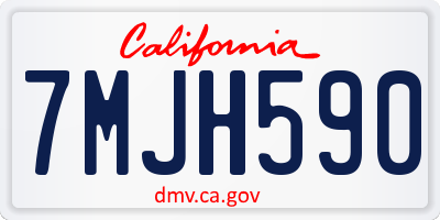 CA license plate 7MJH590