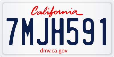 CA license plate 7MJH591