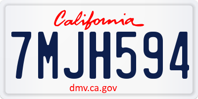 CA license plate 7MJH594