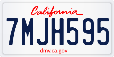 CA license plate 7MJH595