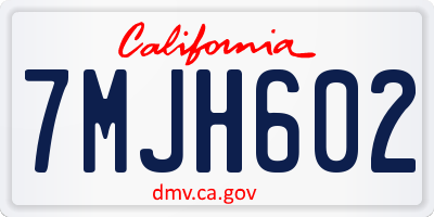 CA license plate 7MJH602