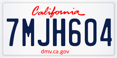 CA license plate 7MJH604