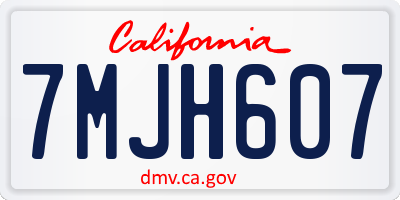 CA license plate 7MJH607