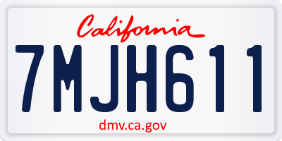 CA license plate 7MJH611