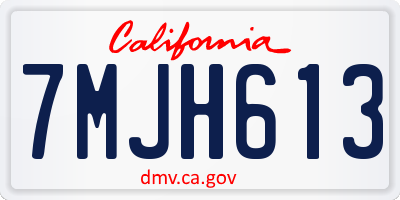 CA license plate 7MJH613