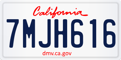 CA license plate 7MJH616