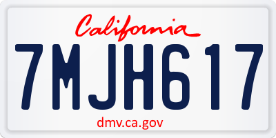 CA license plate 7MJH617