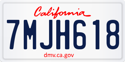 CA license plate 7MJH618