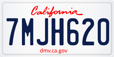 CA license plate 7MJH620
