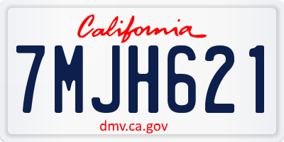 CA license plate 7MJH621