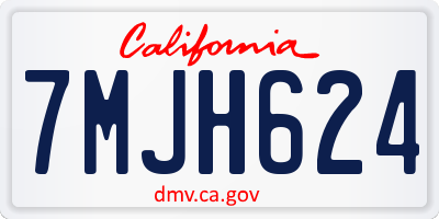 CA license plate 7MJH624