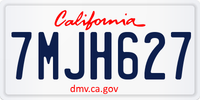 CA license plate 7MJH627