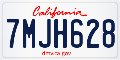 CA license plate 7MJH628