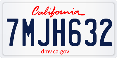 CA license plate 7MJH632