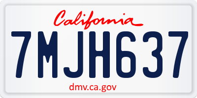 CA license plate 7MJH637