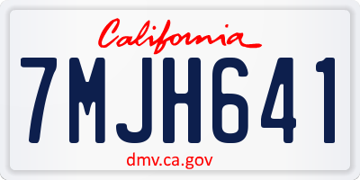 CA license plate 7MJH641
