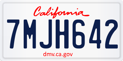 CA license plate 7MJH642