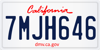 CA license plate 7MJH646