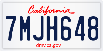 CA license plate 7MJH648