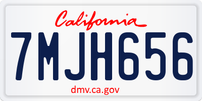 CA license plate 7MJH656