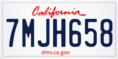 CA license plate 7MJH658
