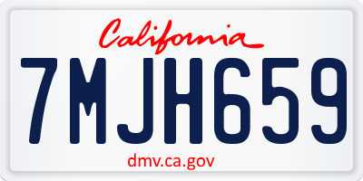 CA license plate 7MJH659