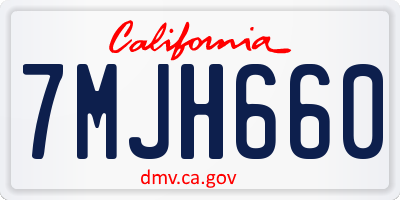 CA license plate 7MJH660