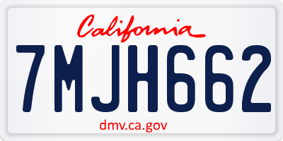 CA license plate 7MJH662