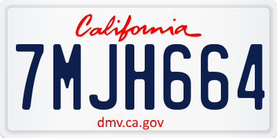 CA license plate 7MJH664