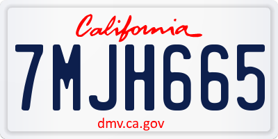 CA license plate 7MJH665