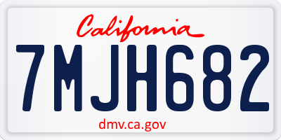CA license plate 7MJH682