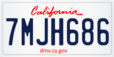 CA license plate 7MJH686
