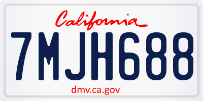 CA license plate 7MJH688