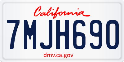 CA license plate 7MJH690