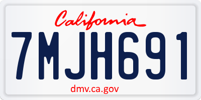CA license plate 7MJH691