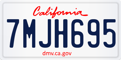 CA license plate 7MJH695