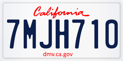 CA license plate 7MJH710