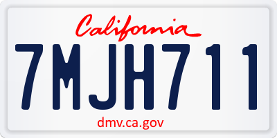 CA license plate 7MJH711