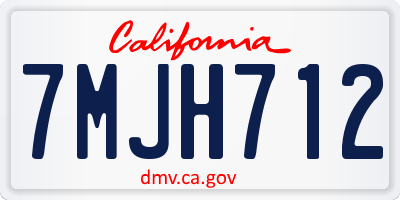 CA license plate 7MJH712