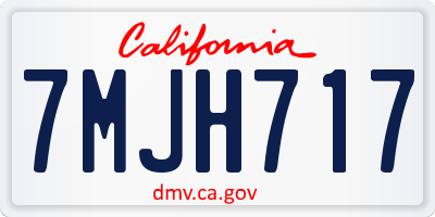 CA license plate 7MJH717
