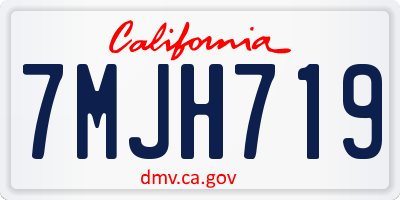 CA license plate 7MJH719