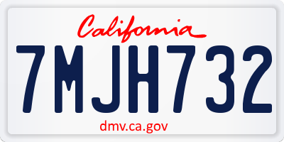 CA license plate 7MJH732
