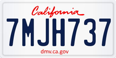 CA license plate 7MJH737