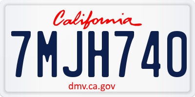 CA license plate 7MJH740