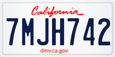 CA license plate 7MJH742