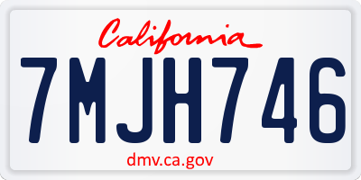 CA license plate 7MJH746